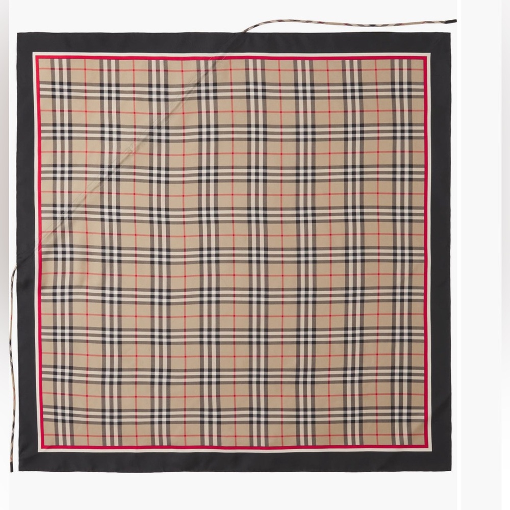 Burberry Vintage Check Drawcord Silk Scarf - Picture 1 of 8